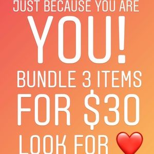SALE SALE SALE! 3 items for $30!! Look for ❤️